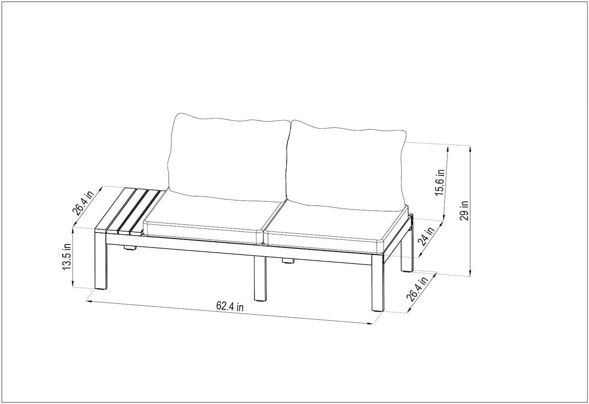 Teak Finish and Weather Resistant Black Cushions| Durable and Ideal for Outdoors