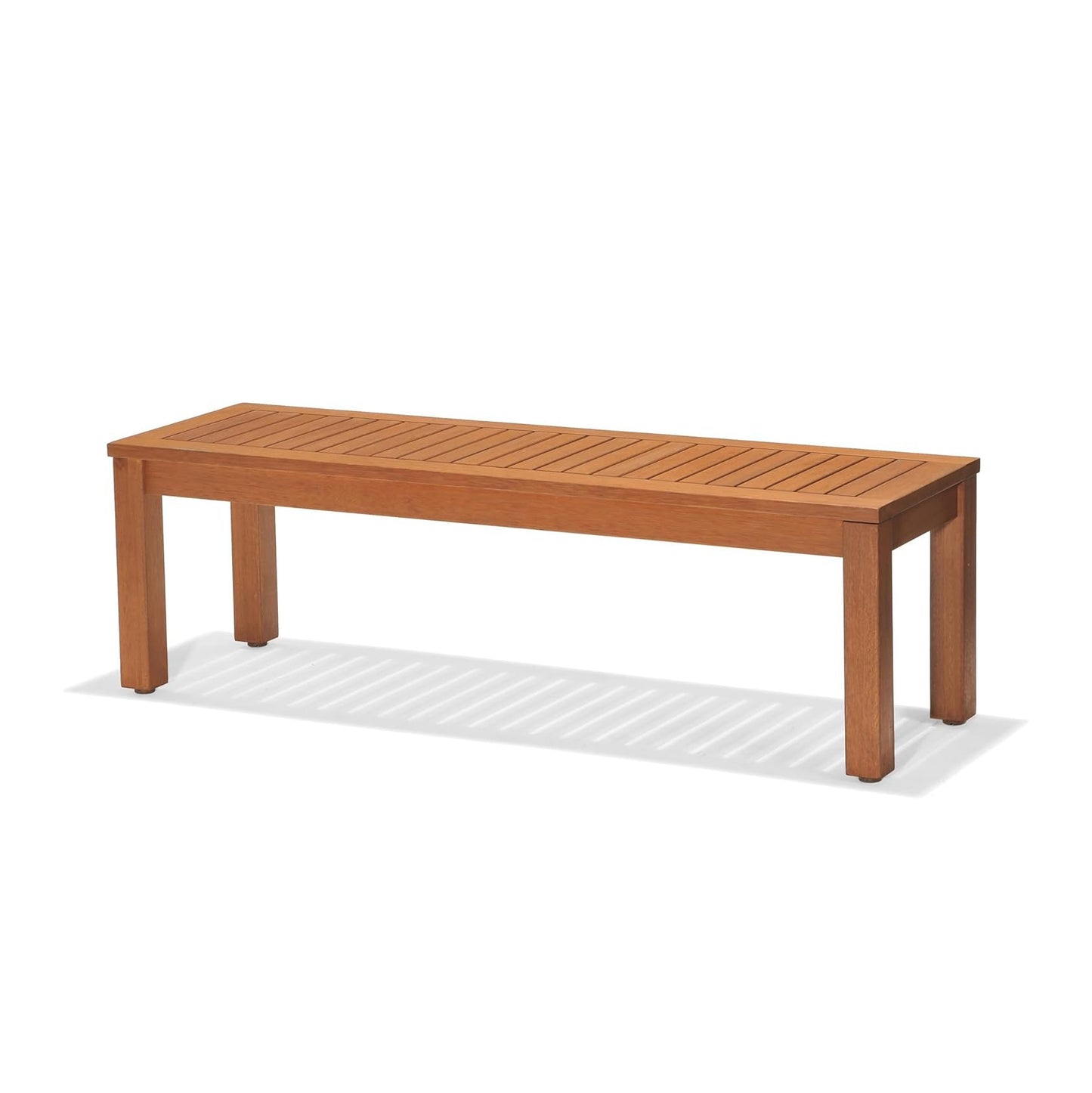 Aster Backless Patio Bench | Eucalyptus Wood | Ideal for Outdoors and Indoors, 53"