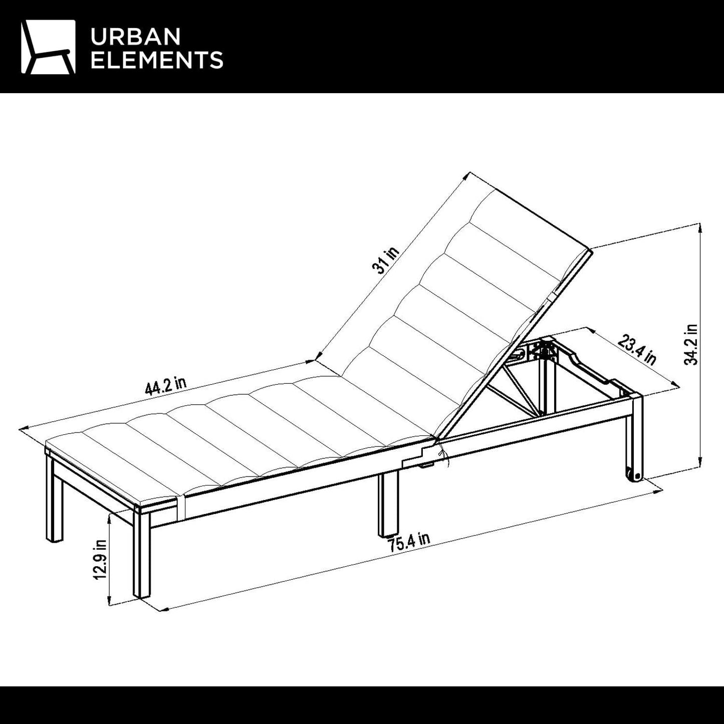 Viollete Wood Outdoor Lounge Chair | Teak Finish 100% FSC Eucalyptus Lounger | Tanning Chair, Chaise Lounge Chairs, Ideal for Patio