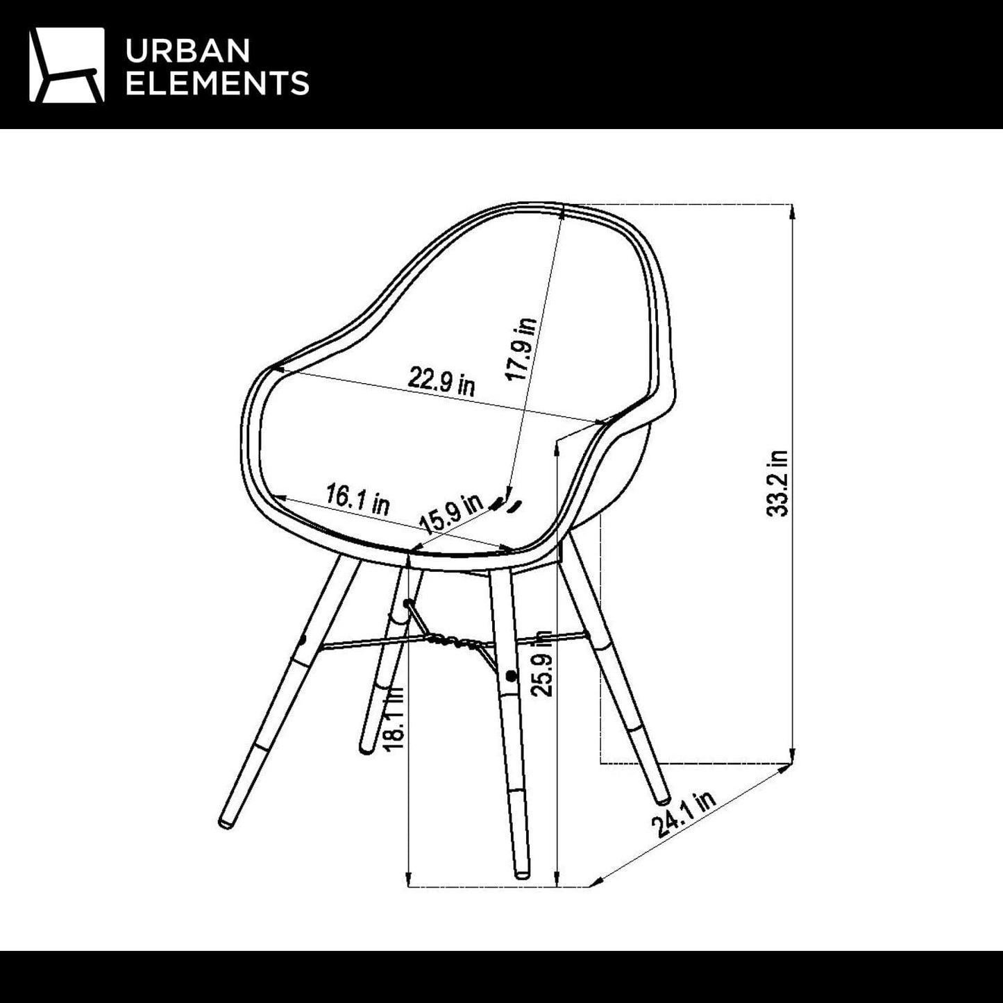Eaux Patio Chairs | Teak Finish, White Resin Seat | Outdoor Dining, Indoors (Armchair, 4-Piece)