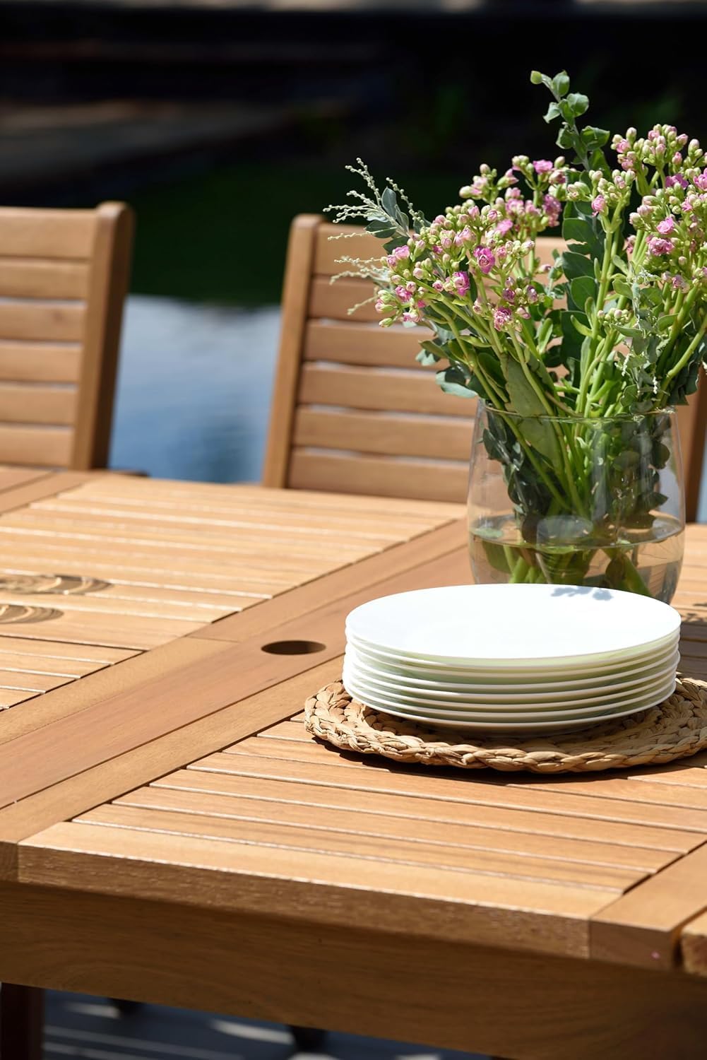 Amazonia Berlin Patio Extendable Table | Teak Finish | Durable and Ideal for Indoors and Outdoors