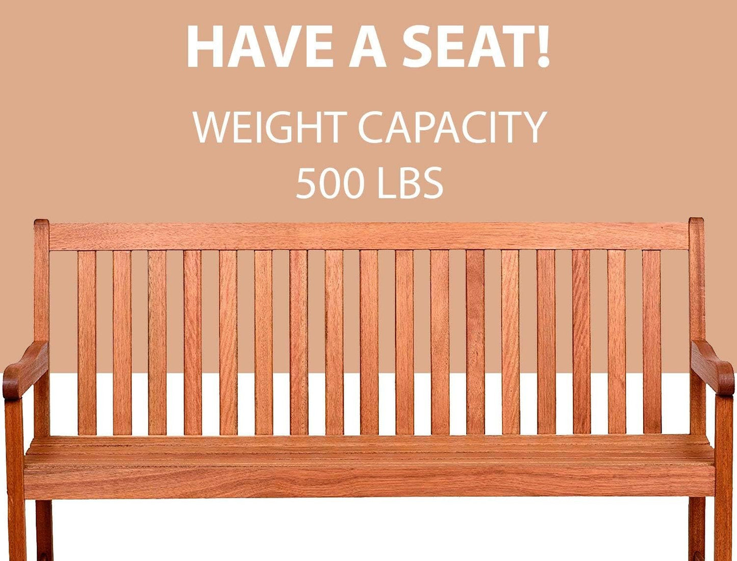 Milano 5-Feet Patio Bench | Eucalyptus Wood | Ideal for Outdoors and Indoors