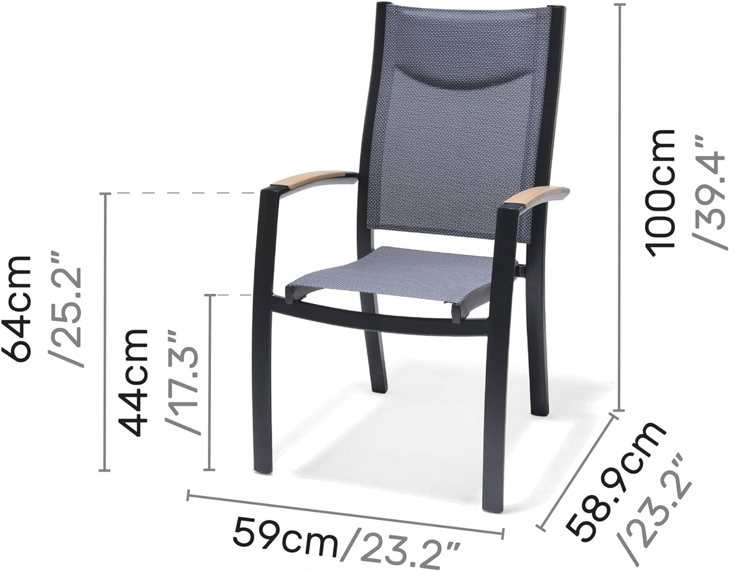 Kaihalulu 4-Piece Patio Dining Chair Set| Maintenance-Free Aluminum | Ideal for Outdoor