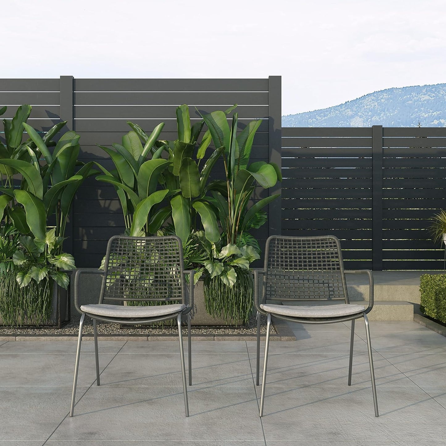 Rituals Patio Set | Teak Finish, Rectangular Outdoor Dining, 7-Piece Grey