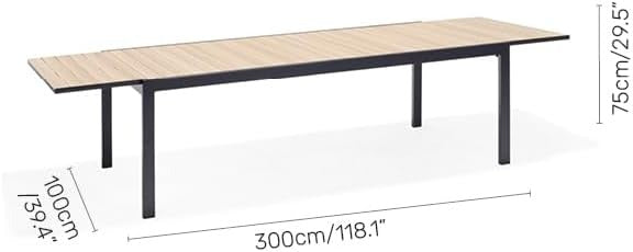 Kaihalulu Patio Dining Maintenance-Free Aluminum |Extendable Table|Ideal for Outdoors