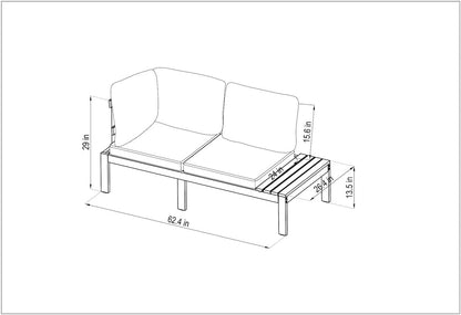 Teak Finish and Weather Resistant Black Cushions| Durable and Ideal for Outdoors