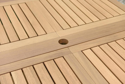 Teak Finish Extendable Rectangular Dining Set | 100% FSC Wood