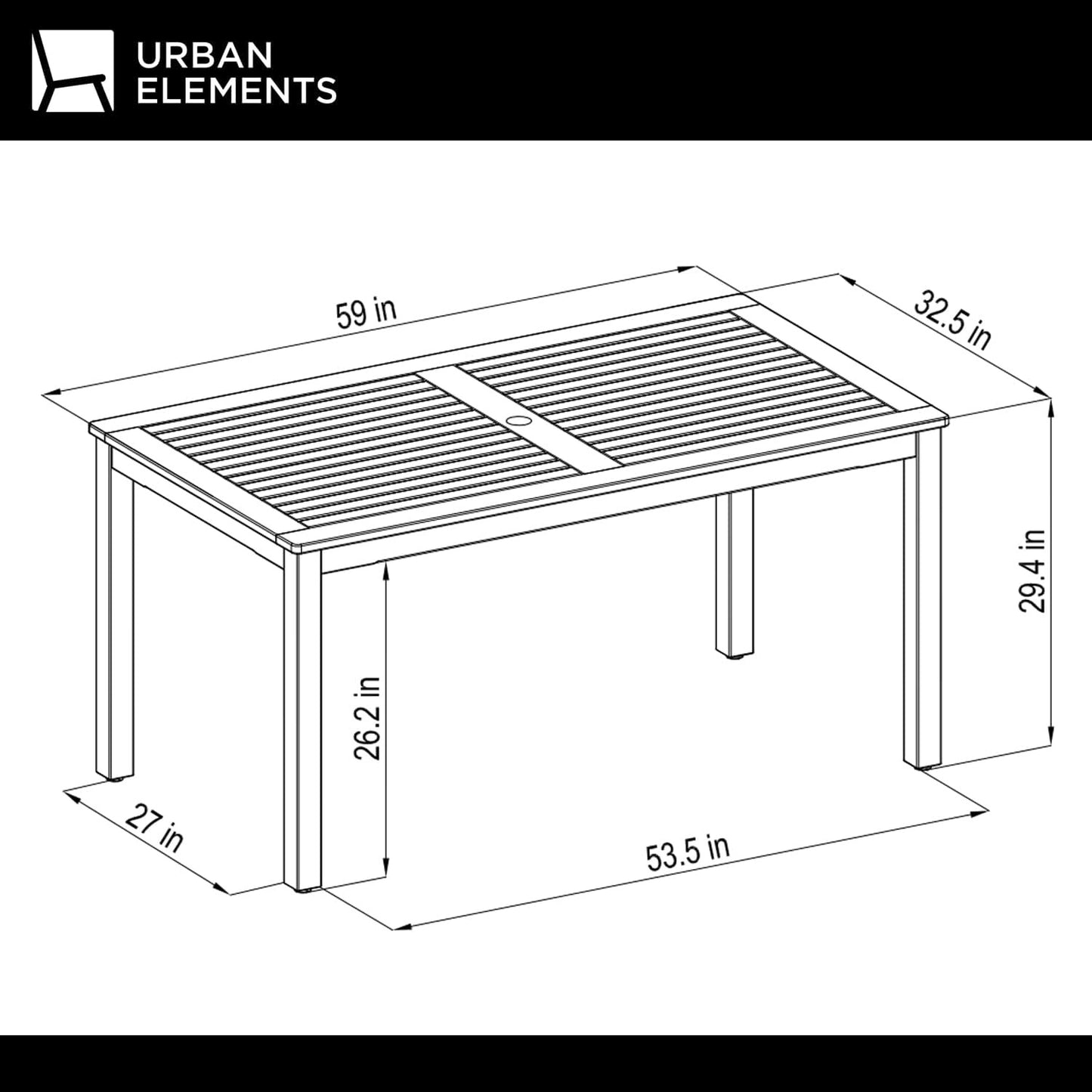 Vita Outdoor Dining Table | Teak Finish, Rectangular, FSC Eucalyptus