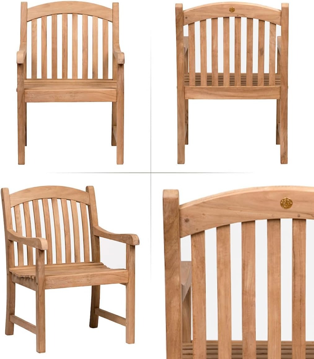 Pennsylvania 7-Piece Outdoor Dining Set | Certified Teak, Patio Indoors, Light Brown Brown