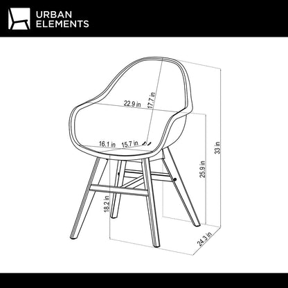 Terra Patio Chairs | Teak Finish, White Resin Seat | Outdoor Dining, Indoors (White, 2-Piece)