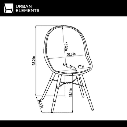 Eaux Patio Chairs | Teak Finish, White Resin Seat | Outdoor Dining, Indoors (Side Chair, 4-Piece)