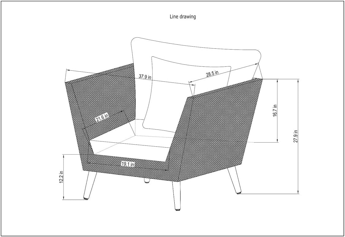 4-P High-Quality Wicker & 100% FSC Solid Wood Sofa