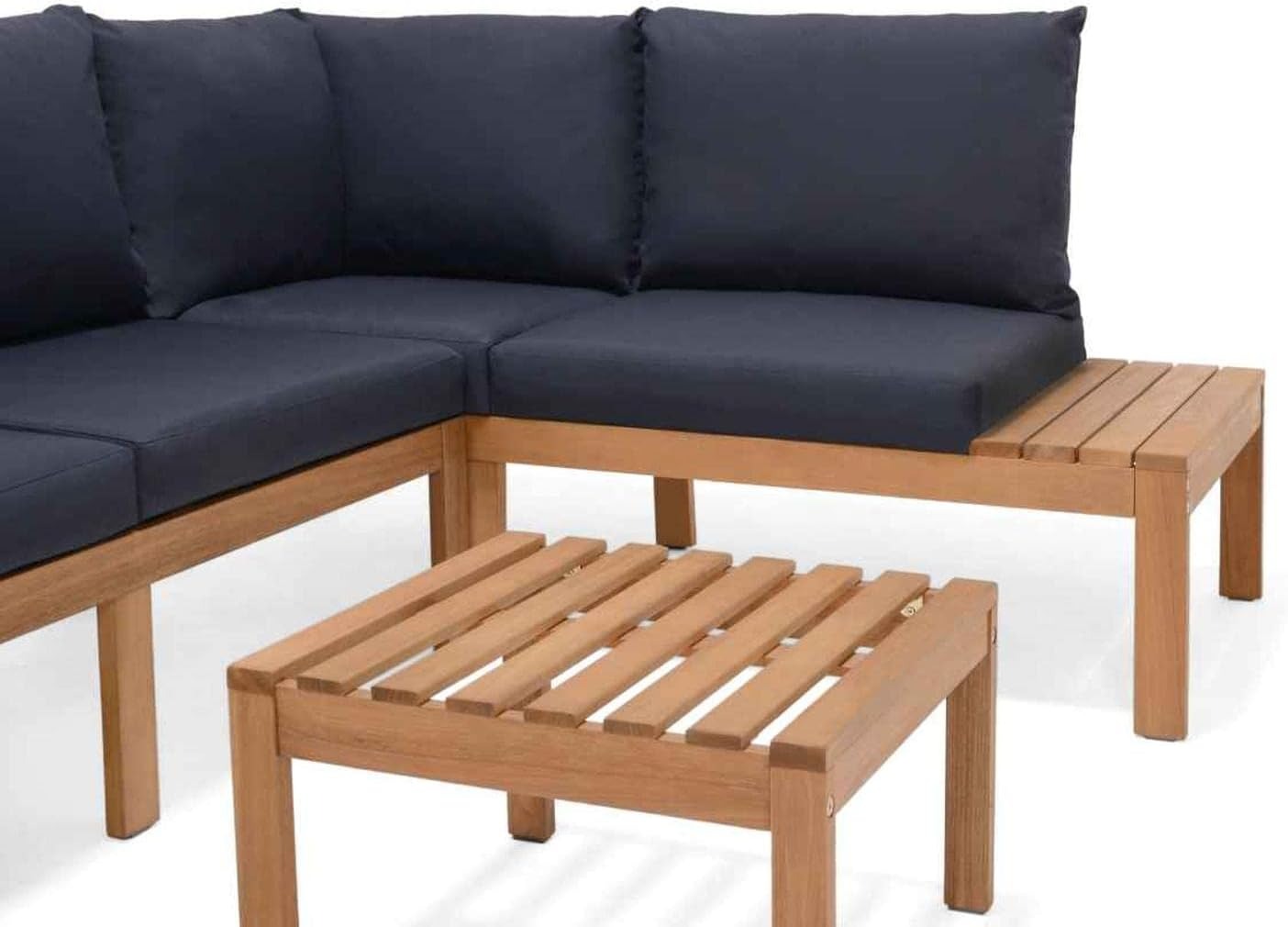 Teak Finish and Weather Resistant Black Cushions| Durable and Ideal for Outdoors