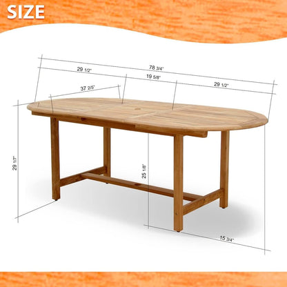11-P Oval Dining Set | 100% FSC Teak Wood