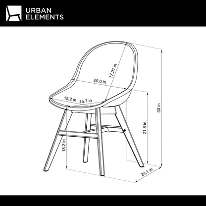 Terra Patio Chairs | Teak Finish, White Resin Seat | Outdoor Dining, Indoors (Black, 2-Piece)