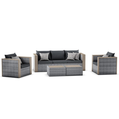 Segos 5-Piece Conversation Set | Wicker | Backyard Seating Furniture, Patio Conversation Sets, Outdoor Seating Set