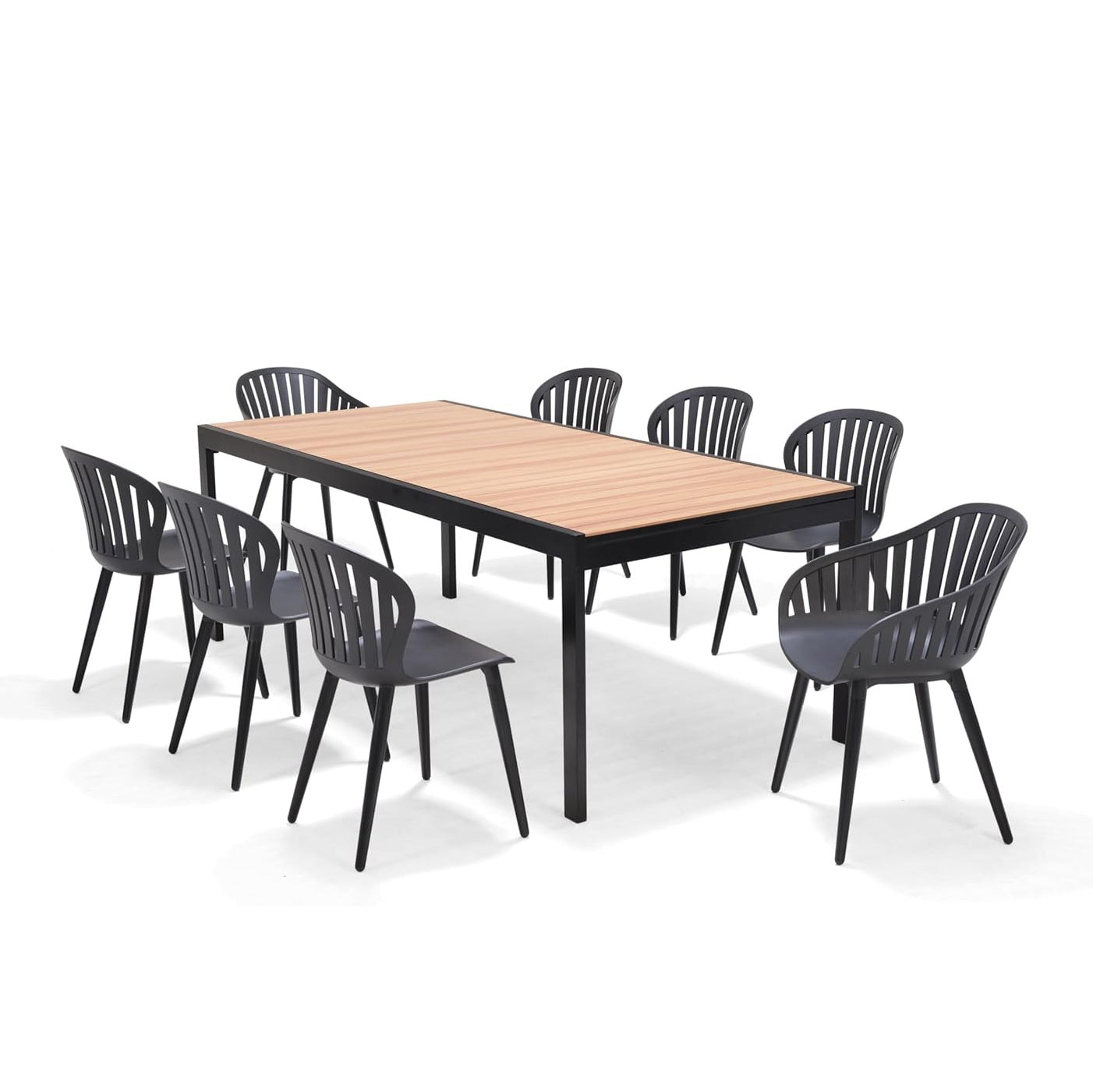 Otis 9-Piece | Maintenance-Free Aluminum | Ideal for Backyard, Outside Table and Chairs, Rectangular Outdoor Dining Set for 8