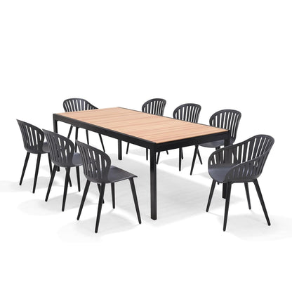 Otis 9-Piece | Maintenance-Free Aluminum | Ideal for Backyard, Outside Table and Chairs, Rectangular Outdoor Dining Set for 8