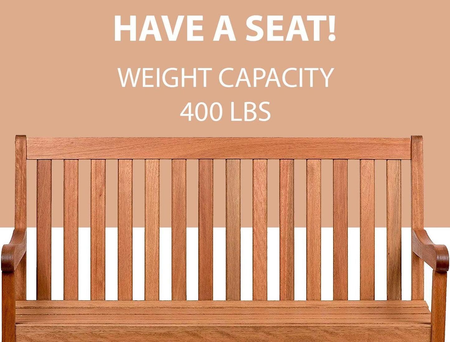 Milano 4-Feet Patio Bench | Eucalyptus Wood | Ideal for Outdoors and Indoors