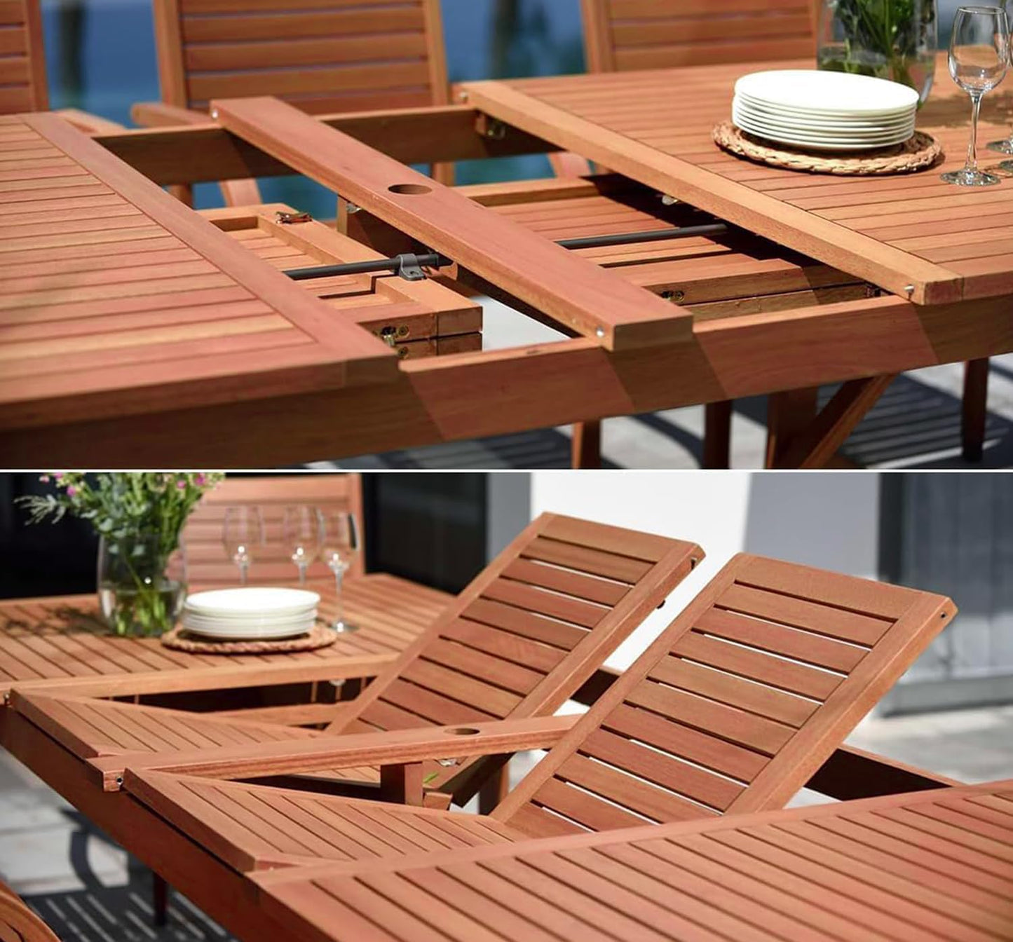 Brampton Eucalyptus 9-pc Patio Dining Set, Black