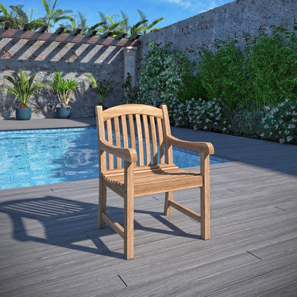 Pennsylvania 7-Piece Outdoor Dining Set | Certified Teak, Patio Indoors, Light Brown Brown