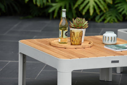 Brent 4-Piece Seating Set | Ideal for Patio and Outdoors | Certified Teak Sofa and Coffee Table Sectional