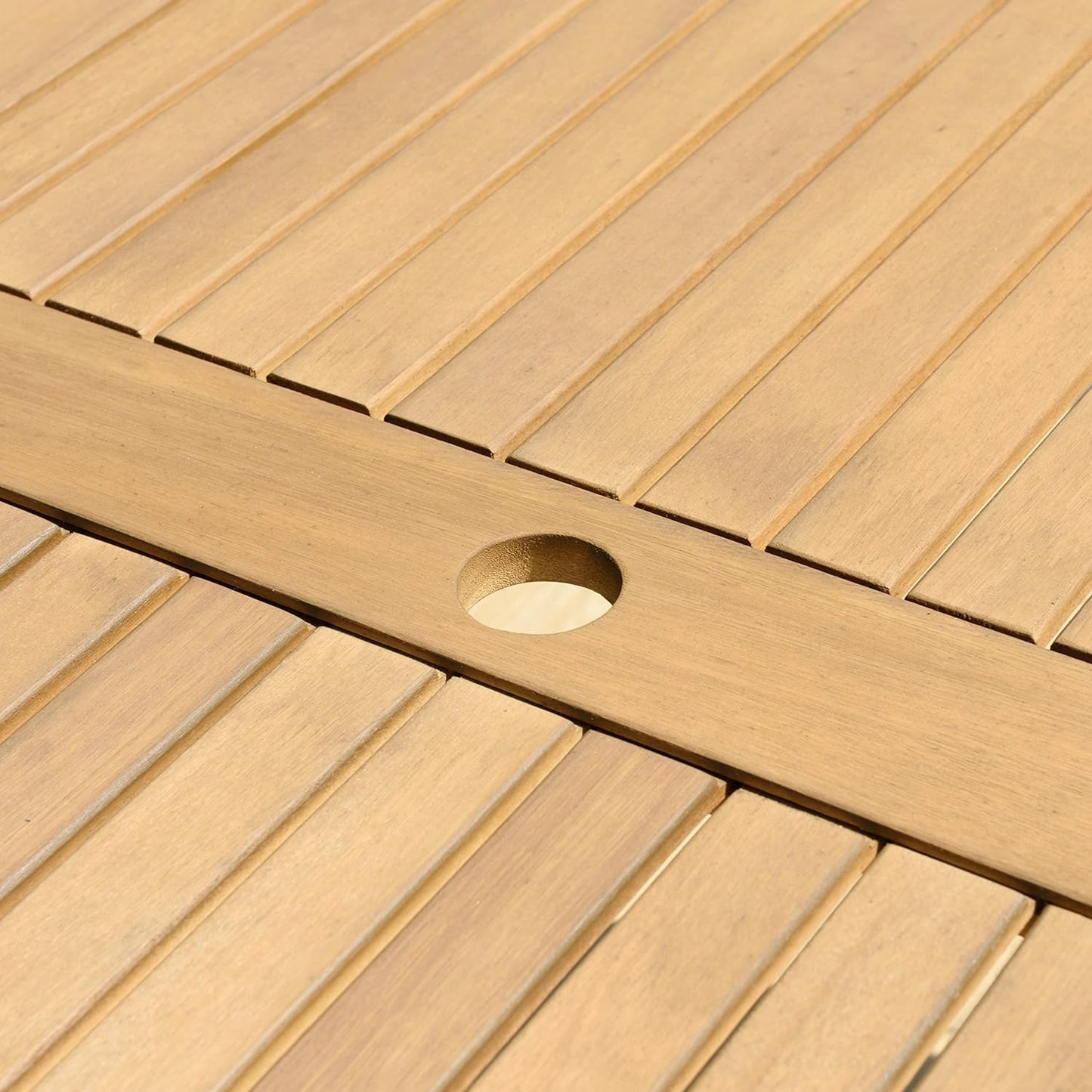 Ubuntu Patio Set | Teak Finish, 7-Piece Rectangular, FSC Eucalyptus Wood