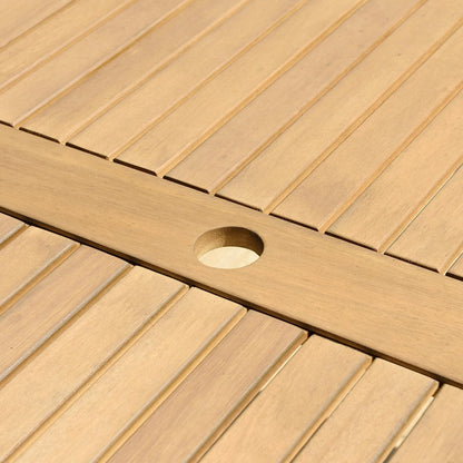 Ubuntu Patio Set | Teak Finish, 7-Piece Rectangular, FSC Eucalyptus Wood