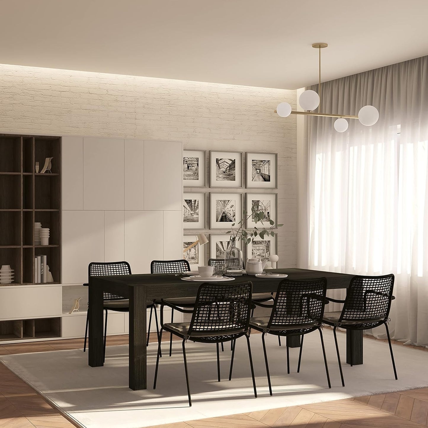 7-Piece Patio Rectangular Table Set | FSC Wood | Ideal for Indoors