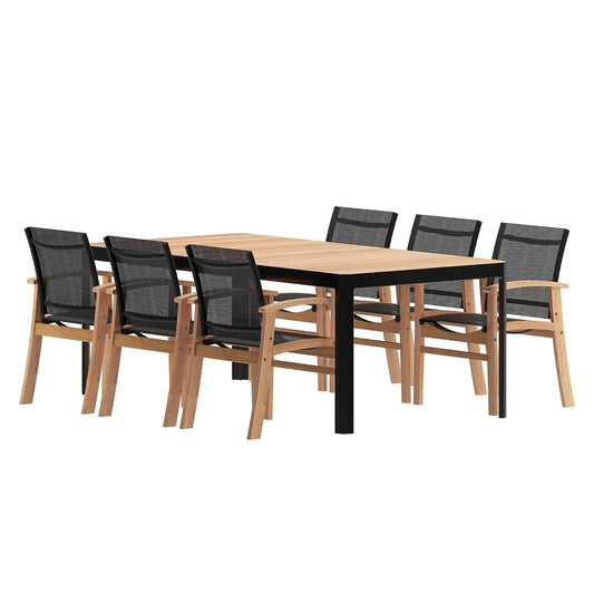Ideal for Patio and Indoors Amazonia Ratezza 7-Piece Outdoor Dining Table Set