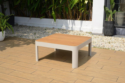 Teak Wood | Ideal for Patio and Indoors Gubbio 1-Piece Outdoor Square Side Table