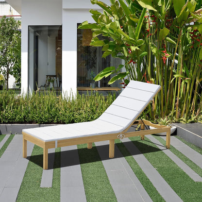 Viollete Wood Outdoor Lounge Chair | Teak Finish 100% FSC Eucalyptus Lounger | Tanning Chair, Chaise Lounge Chairs, Ideal for Patio