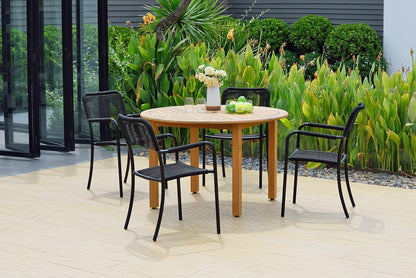 5-P Round Dining Set | Teak Finish 100% FSC Solid Wood