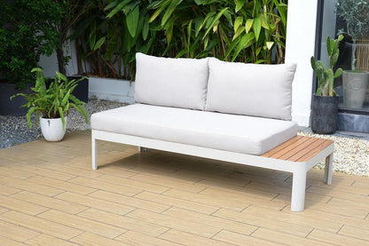 Brent 4-Piece Seating Set | Ideal for Patio and Outdoors | Certified Teak Sofa and Coffee Table Sectional