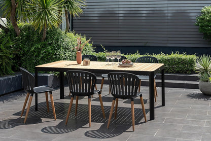 Ideal for Patio and Outdoors Le Blanc 7-Piece Rectangular Dining Set | Eucalyptus Wood