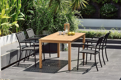 Luna Patio Chairs | Aluminum Frame, Rope Seat | Outdoor Dining, Indoors (Black, 2-Piece)