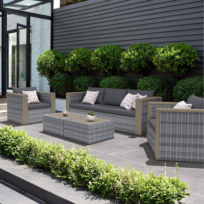 Segos 5-Piece Conversation Set | Wicker | Backyard Seating Furniture, Patio Conversation Sets, Outdoor Seating Set