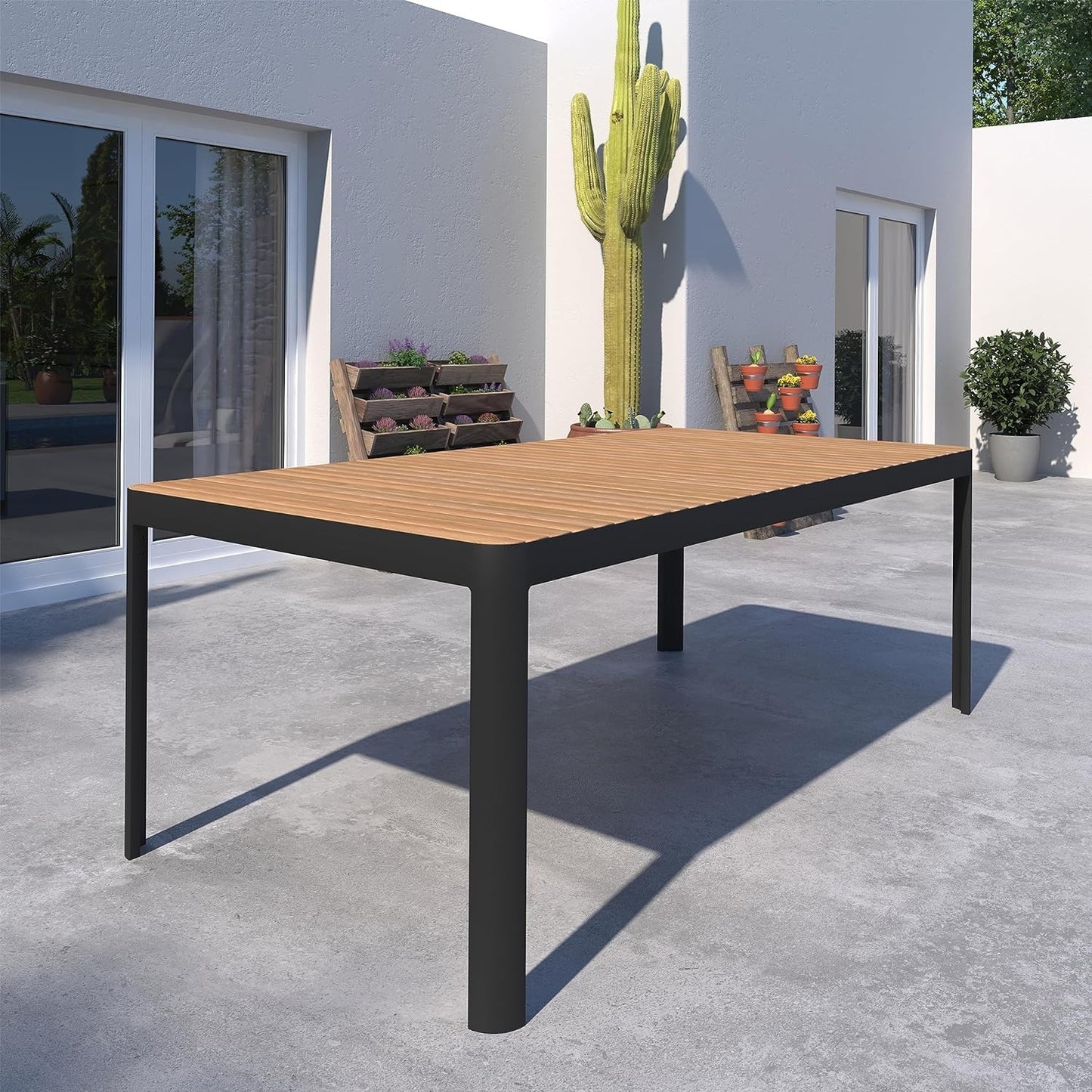 Ideal for Patio and Outdoors Le Blanc 7-Piece Rectangular Dining Set | Eucalyptus Wood