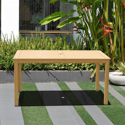 Vita Outdoor Dining Table | Teak Finish, Rectangular, FSC Eucalyptus