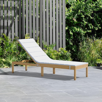 Viollete Wood Outdoor Lounge Chair | Teak Finish 100% FSC Eucalyptus Lounger | Tanning Chair, Chaise Lounge Chairs, Ideal for Patio