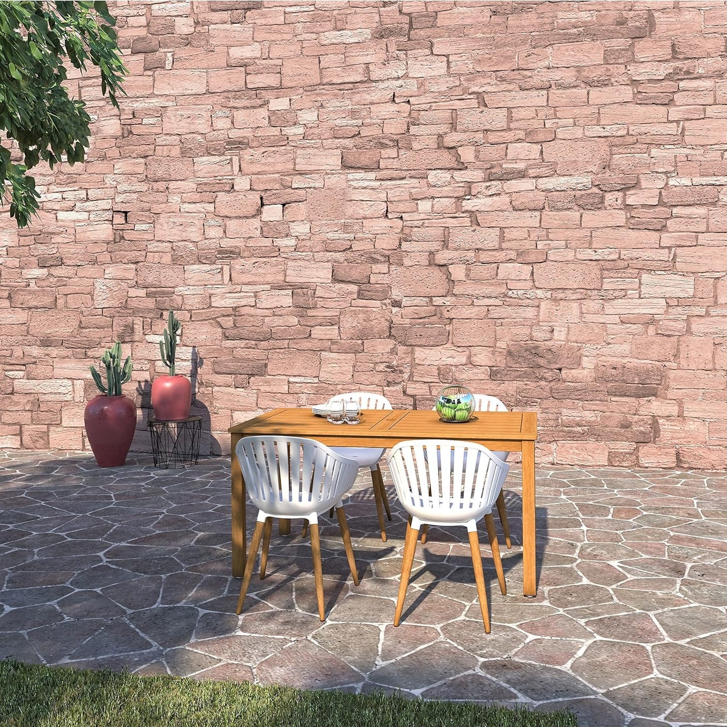 Vita Outdoor Dining Table | Teak Finish, Rectangular, FSC Eucalyptus