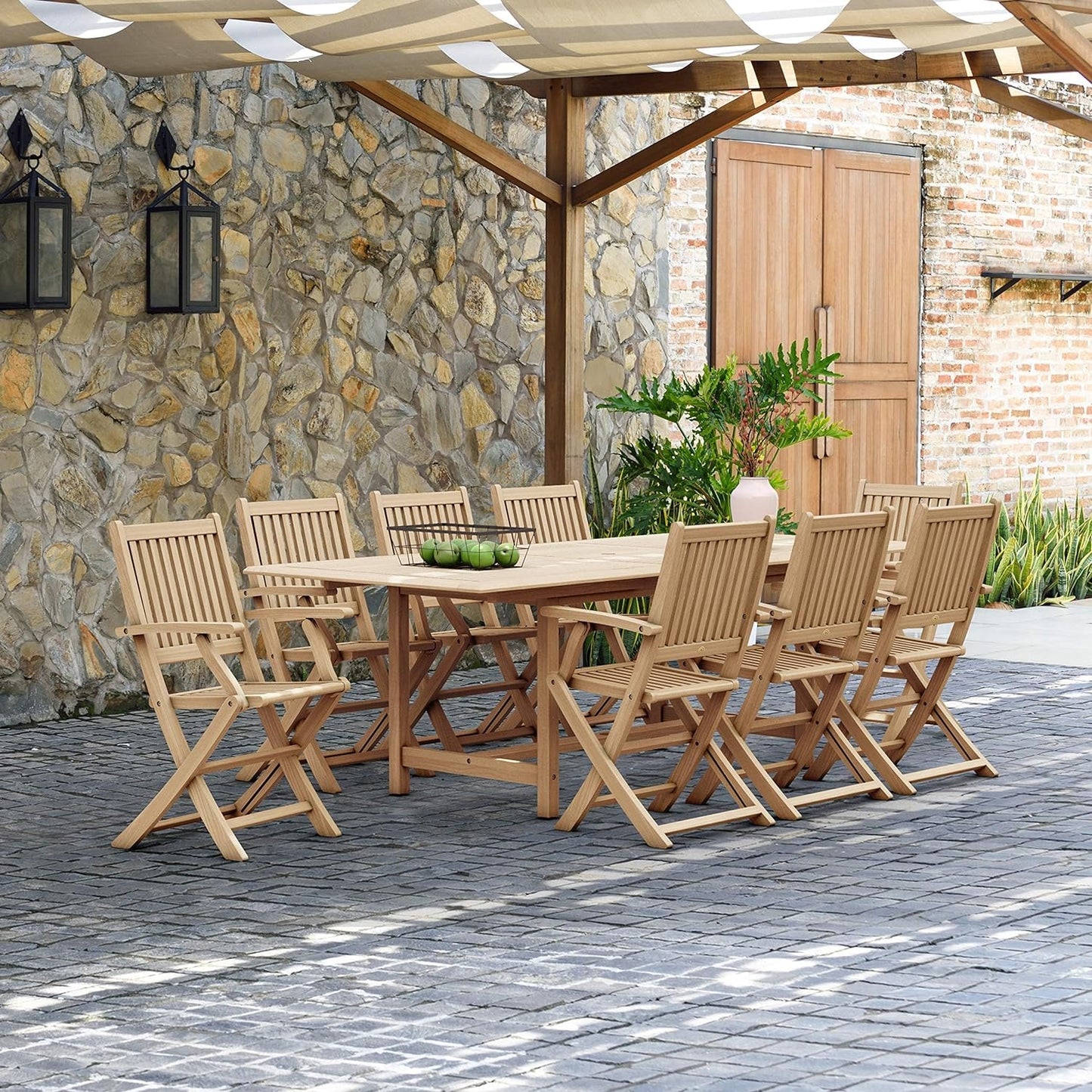 9-P Rectangular Dining Set | 100% Teak Wood
