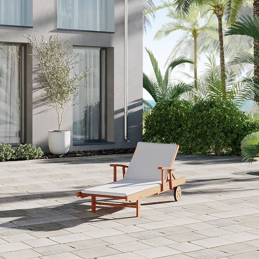 Amazonia International Home Stationary Chaise Lounge Chair with Cushioned Seat