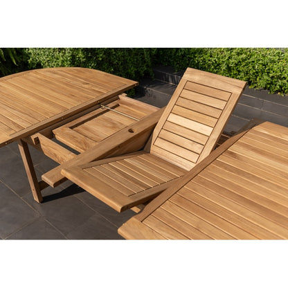 Amazonia Outdoor 13 -Piece Pale Patio Dining Set Wood Rectangle Table with 12 Stationary Chairs