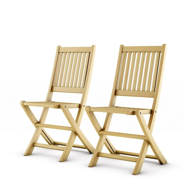 Amazonia Amazonia Teak Set of 2 Brown Wood Frame Stationary Dining Chair with Slat Seat