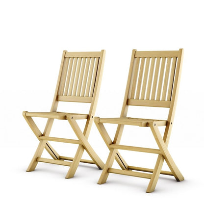 Amazonia Amazonia Teak Set of 2 Brown Wood Frame Stationary Dining Chair with Slat Seat