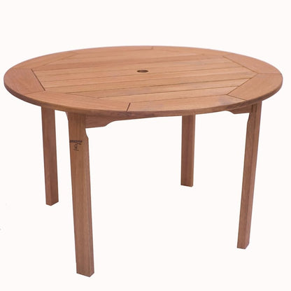 Amazonia Amazonia 5 -Piece Natural Patio Dining Set Wood Round Table with 4 Cushions Stationary Chairs