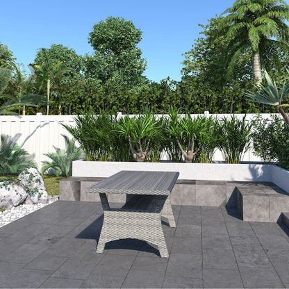 Amazonia Amazonia Rectangle Wicker Outdoor Dining Table 27-in W x 58-in L