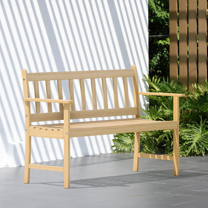 Amazonia Outdoor Eucalyptus 47-in W x 28-in H Brown Eucalyptus Garden Bench