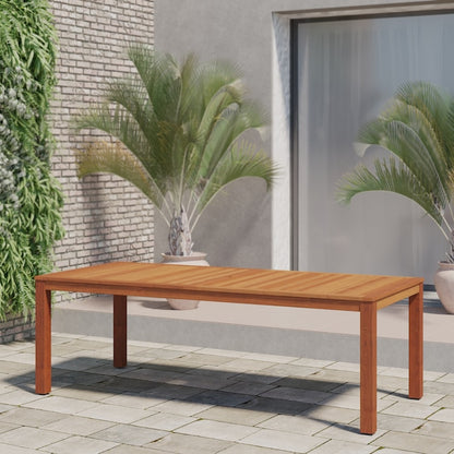 Amazonia Outdoor Eucalyptus 9 -Piece Brown Patio Dining Set Wood Rectangle Table with 8 Brown Stationary Chairs